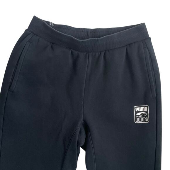 Puma Mens Rebel‎ Camo Sweatpants M Black Fleece Logo Athleisure Comfort Joggers - Picture 12 of 12